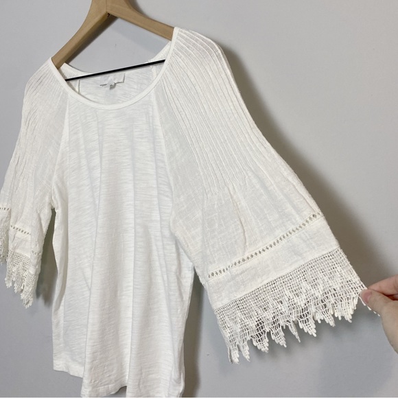 Anthro Eri+Ali Pennbrooke Lace Trim Top - Picture 8 of 11